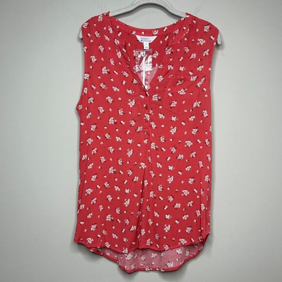 Market & Spruce Tops - NWT Market & Spruce Floral Sleeveless Prat Henley Shirt Size M Stitch Fix